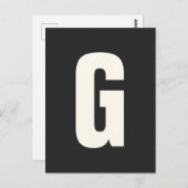 Vet eenvoudige, moderne monogram Initiaal, aangepa Briefkaart (Voorkant / Achterkant)