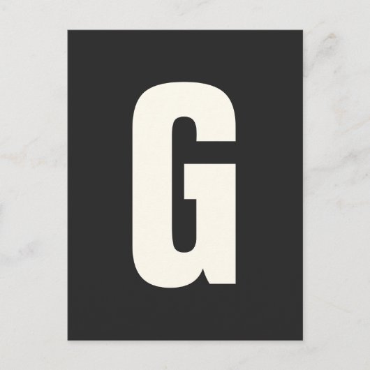 Vet eenvoudige, moderne monogram Initiaal, aangepa Briefkaart (Voorkant)