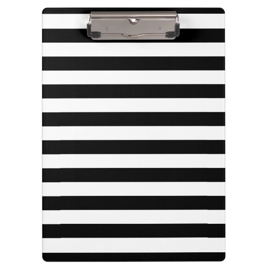 Vet eenvoudige zwarte en witte strepen klembord (Voorkant)