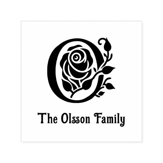 Vet eerste met roos familienaam datum Oprichtingsj Zelfinktende Stempel (Design)