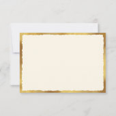 Vet Elegance Luxe Gold Edge Ecru Bruiloft Bedankkaart (Achterkant)