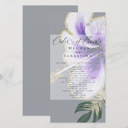 Vet Elegant Amethist Paarse Bloemen (Voorkant / Achterkant)