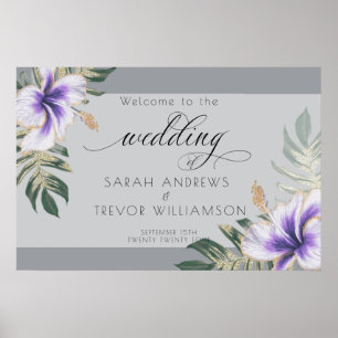 Vet Elegant Amethist Paarse Bloemen Poster