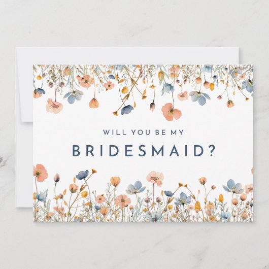 Vet Elegant Bloemen Bruidsmeisje voorstel Kaart (Voorkant)