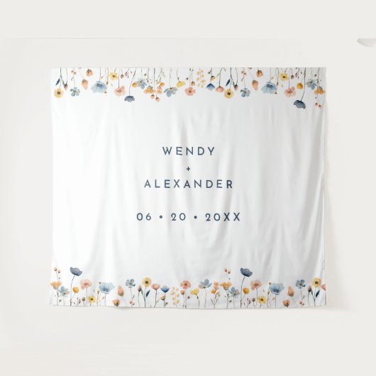 Vet Elegant Bloemen Bruiloft Achtergrond Wandkleed (Voorkant (horizontaal))