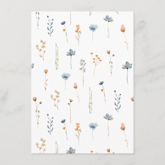 Vet Elegant Bloemen Bruiloft Advies Kaart (Achterkant)