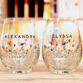 Vet Elegant Bloemen Bruiloft Bruidsfeest Wijnglas Zonder Voet