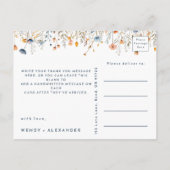 Vet Elegant Bloemen Bruiloft Dank u Briefkaart (Achterkant)