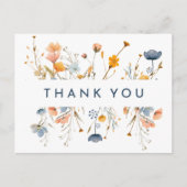 Vet Elegant Bloemen Bruiloft Dank u Briefkaart (Voorkant)