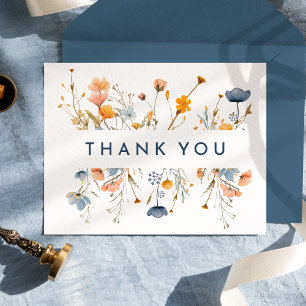 Vet Elegant Bloemen Bruiloft Dank u Briefkaart