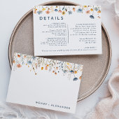 Vet Elegant Bloemen Bruiloft Details Informatiekaartje