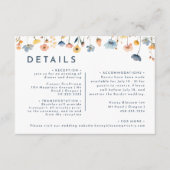 Vet Elegant Bloemen Bruiloft Details Informatiekaartje (Voorkant)