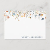 Vet Elegant Bloemen Bruiloft Details Informatiekaartje (Achterkant)