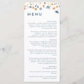 Vet Elegant Bloemen Bruiloft Flat Menu (Voorkant)