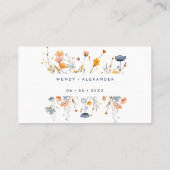 Vet Elegant Bloemen Bruiloft Flat Plaatskaartje (Achterkant)