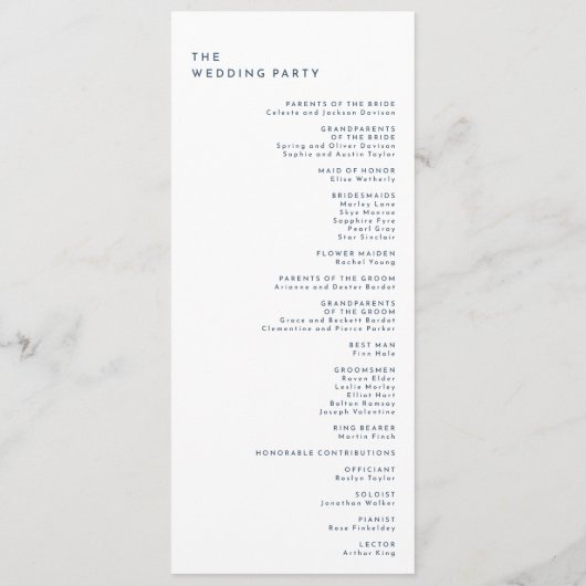 Vet Elegant Bloemen Bruiloft Flat Programmakaart (Achterkant)