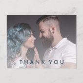 Vet Elegant Bloemen Bruiloft Foto Dank u Briefkaart (Voorkant)