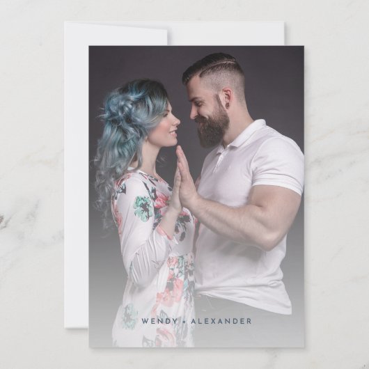 Vet Elegant Bloemen Bruiloft Foto Kaart (Achterkant)