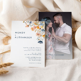 Vet Elegant Bloemen Bruiloft Foto Kaart