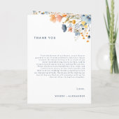 Vet Elegant Bloemen Bruiloft Gevouwen Programma (Achterkant)