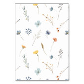 Vet Elegant Bloemen Bruiloft Opvouwbare Plaats Kaa Kaart (Achterkant)