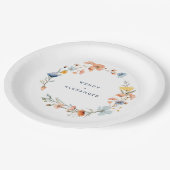 Vet Elegant Bloemen Bruiloft Papieren Bordje (Gekanteld)