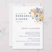 Vet Elegant Bloemen Bruiloft Repetitie Diner Kaart (Voorkant)