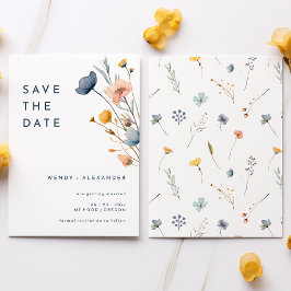 Vet Elegant Bloemen Bruiloft Save the Date