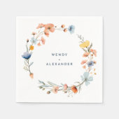 Vet Elegant Bloemen Bruiloft Servet (Voorkant)