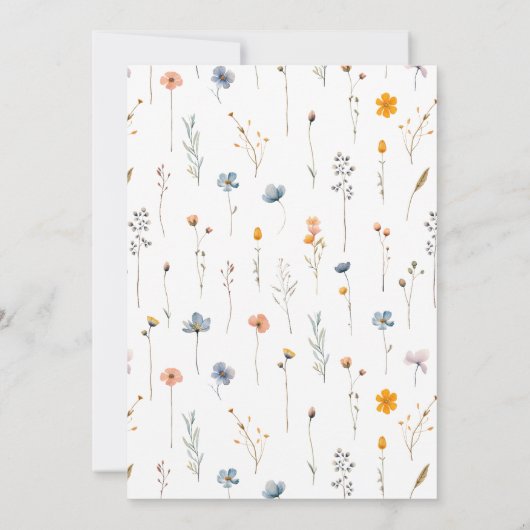 Vet Elegant Bloemen Bruiloft Uitnodiging (Achterkant)