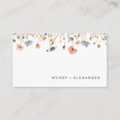 Vet Elegant Bloemen Bruiloft Website Informatiekaartje (Achterkant)