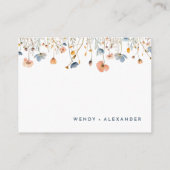 Vet Elegant Bloemen Bruiloft Wishing Well Informatiekaartje (Achterkant)