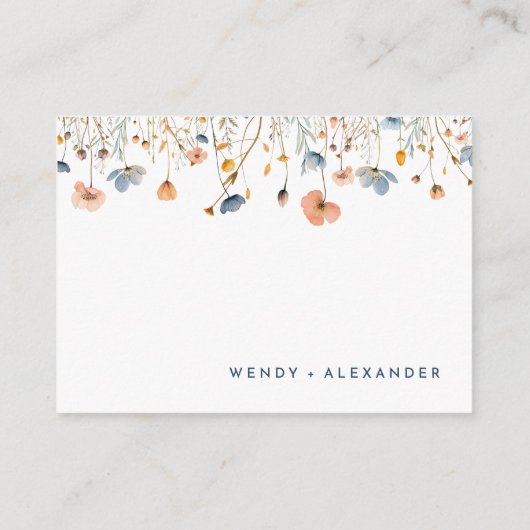 Vet Elegant Bloemen Bruiloft Wishing Well Informatiekaartje (Achterkant)