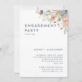 Vet Elegant Bloemen Verlovingsfeestfoto Kaart (Voorkant)