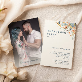 Vet Elegant Bloemen Verlovingsfeestfoto Kaart