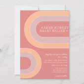 Vet Elegant Boog Perzik Bruiloft Kaart (Voorkant)