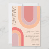 Vet Elegant Boog Perzik Bruiloft Kaart (Voorkant)