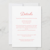 Vet Elegant Boog Perzik Bruiloft Kaart (Achterkant)