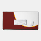 Vet Elegant Diep Rood Geel Curven Op Wit Bureaumat (Keyboard & Muis)