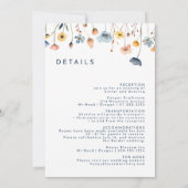 Vet Elegant Floral Alles in een bruiloft Details e Kaart (Achterkant)