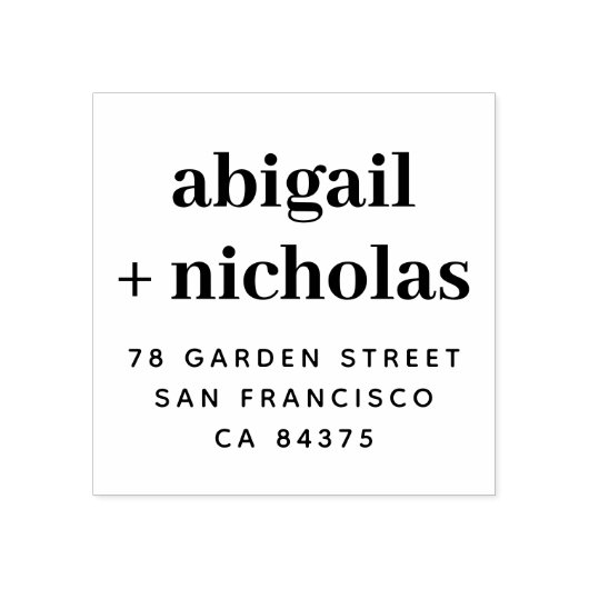 Vet Elegant Koppel Namen Bruiloft Retouradres Rubberstempel (Afrduk)