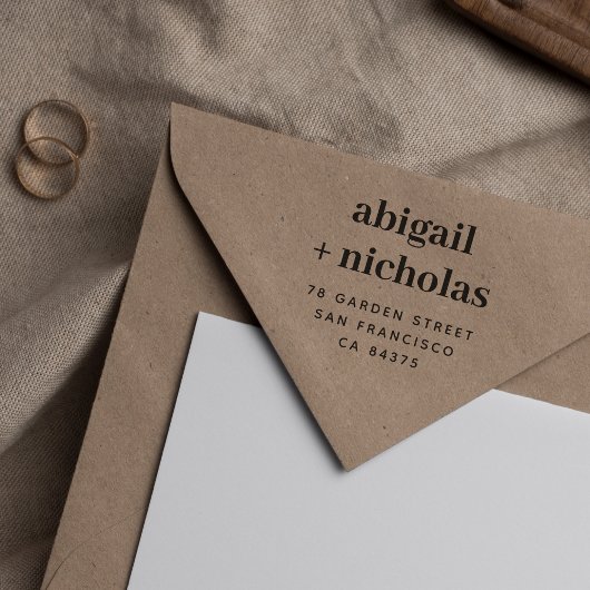 Vet Elegant Koppel Namen Bruiloft Retouradres Rubberstempel