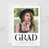 Vet Elegant Typografie Foto Graduation Party Kaart (Achterkant)