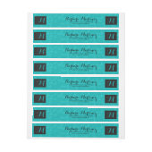 Vet Elegant Zwart En Turquoise Bloemen Damasks Omwikkelbaar Adreslabel (Vel)