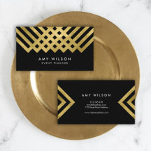 Vet Elegant Zwart Faux Goud Geometrisch