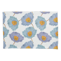 Vet Elegante Bloemen Waterverf Blauwe Poppies