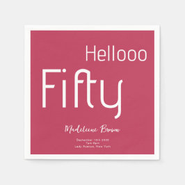 Vet Elegante Typografie Magenta 50e Verjaardag Servet