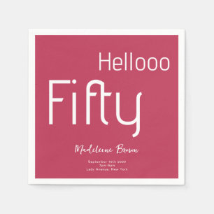Vet Elegante Typografie Magenta 50e Verjaardag Servet