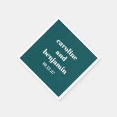 Vet Emerald Chic Modern Bruiloft Gepersonaliseerd Servet (Hoek)