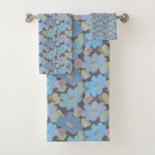 Vet en blauwe kosmos bloemen bad handdoek (Insitu)